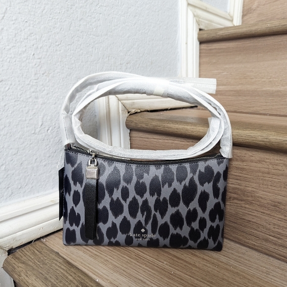 Kate Spade Sadie Animal Print Crossbody Grey Multi - Picture 3 of 4